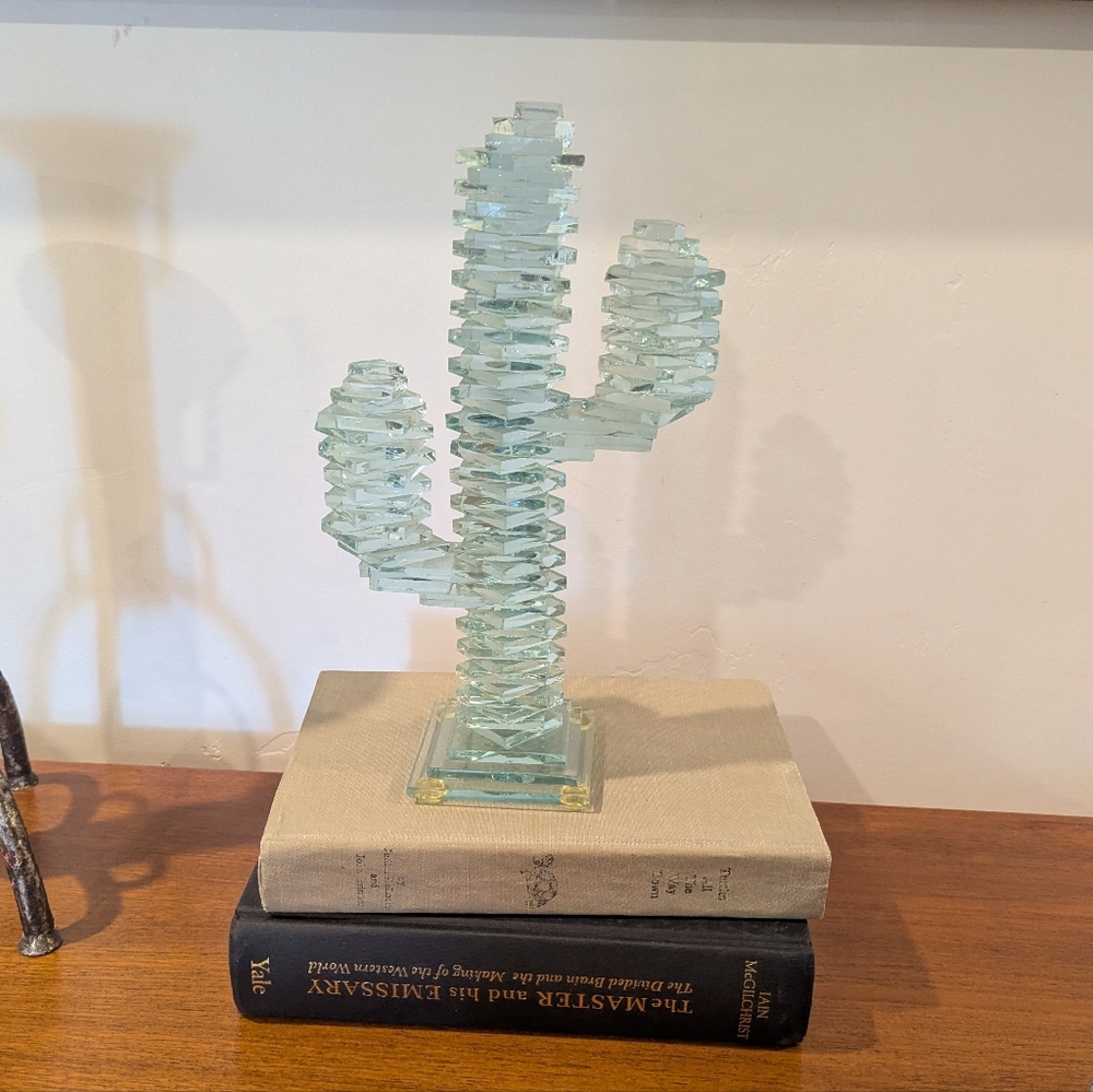 Glass Cactus Sculpture